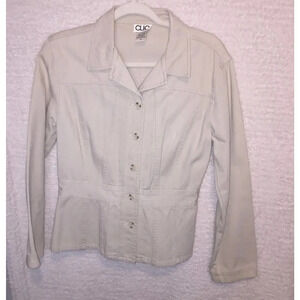 C.L.I.O. cotton tan jacket size 12 READ